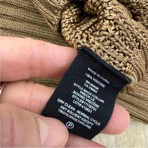 Theory brown metallic roving cropped sweater in toffee NEW - Picture 8 of 13